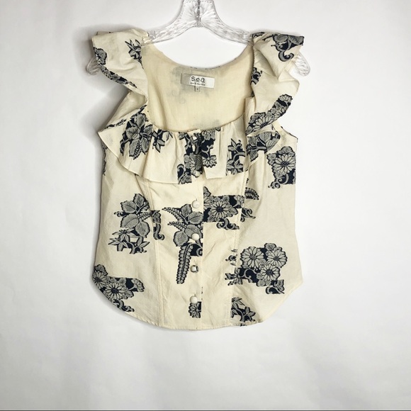 Sea New York Tops - Sea New York Ruffle Sleeveless Top Size 2
